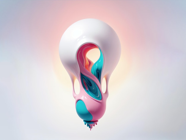 Abstract light bulb on a pastel color background