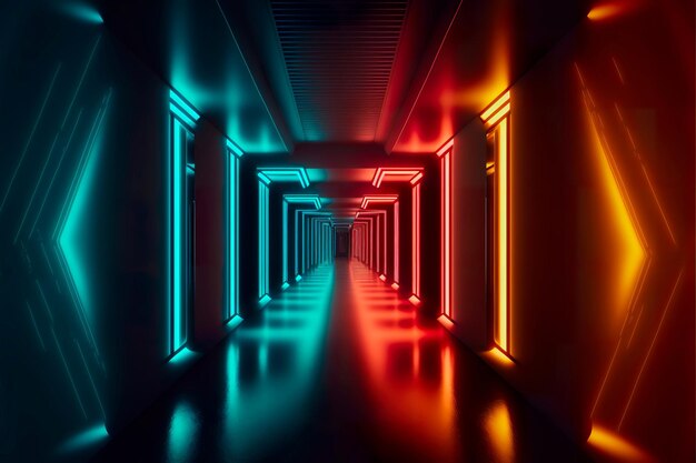 Abstract light corridor background