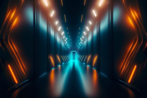 Abstract light corridor background