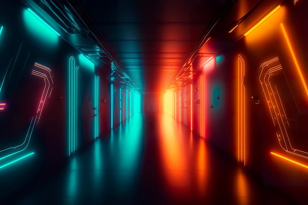 Abstract light corridor background