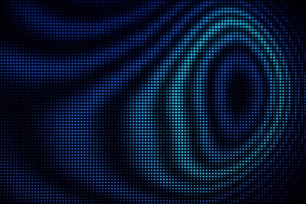 Abstract Light Dots Background Blue Circle Wave Display LED Defocused