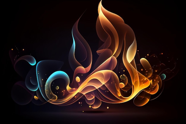 Photo abstract light effect element design on black background
