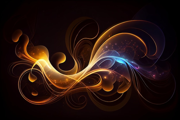 Abstract Light Effect Element Design on Black Background