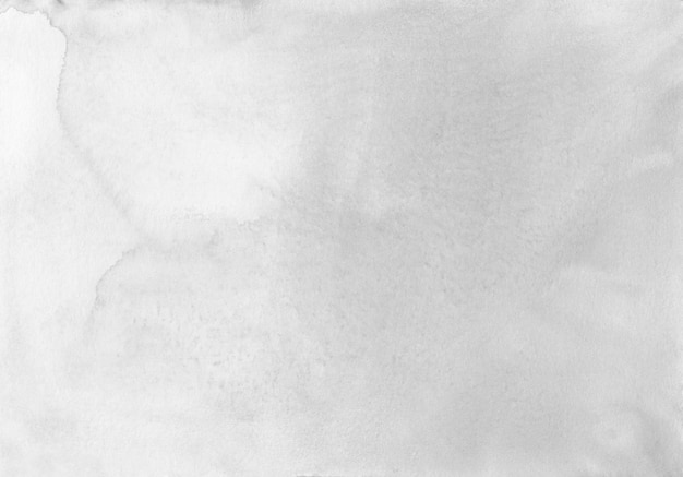 Abstract light gray watercolor background texture, hand painted. Artistic black and white backdrop, stains on paper. Aquarelle monochrome painting wallpaper.