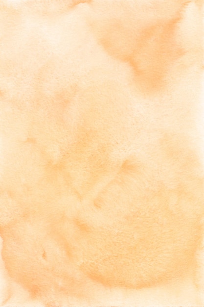 Abstract light peach watercolor background texture, hand painted. Artistic pastel orange backdrop, stains on paper. Aquarelle vivid painting wallpaper.