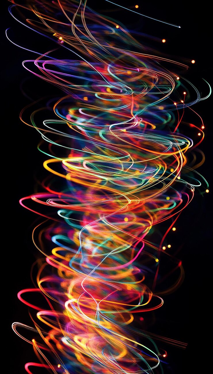 Photo abstract light streaks with multiple colors