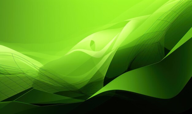 Abstract lime color background or wallpaper of waves polygons curves lines geometries meshes