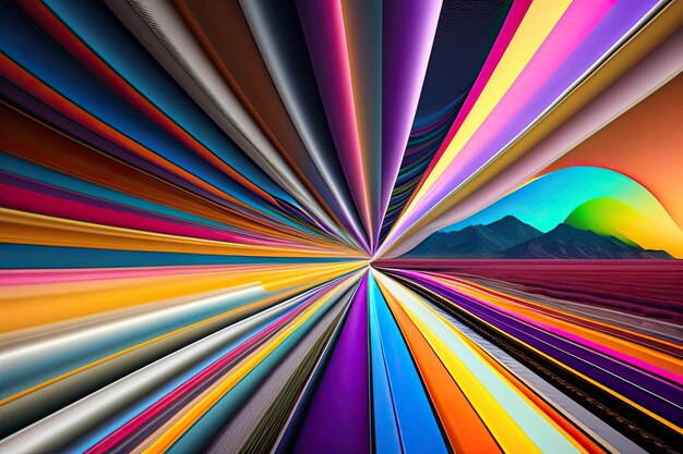 Abstract Line Vivid Background Generative AI