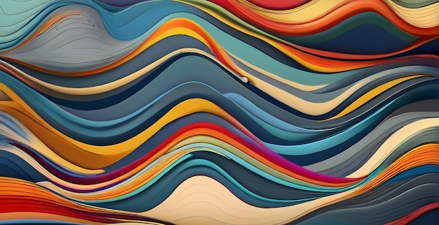 Abstract line waves art design