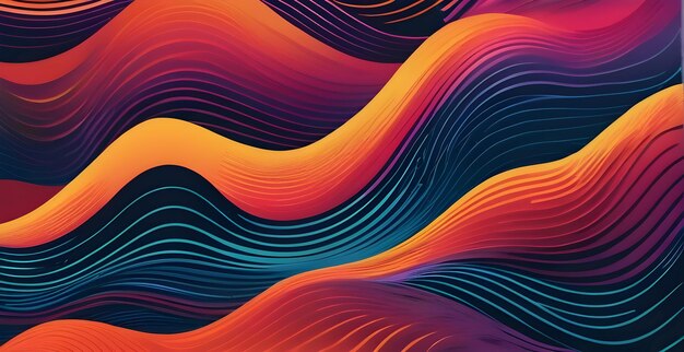 Abstract line waves art design