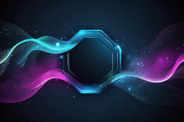 Abstract lines hexagon technology wave background illustration vector