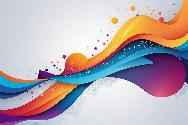 Abstract lines hexagon technology wave background illustration vector