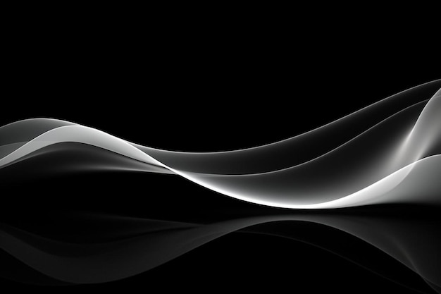 abstract lines of white and black paint on a black background