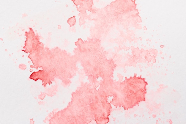 사진 추상 액체 예술 배경 흰 종이에 빨간색 수채화 반투명 오 점