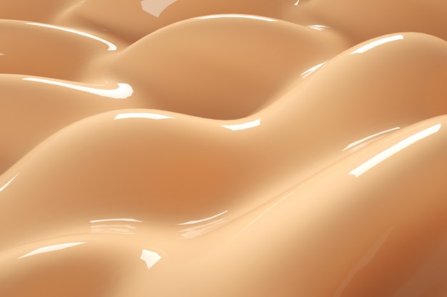 Abstract liquid background Caramel wave wallpaper Beige texture Lava nougat caramel amber cream 3d r