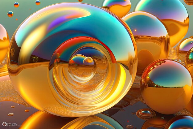 Abstract liquid bubbles or abstract wallpaper cool background ai generated