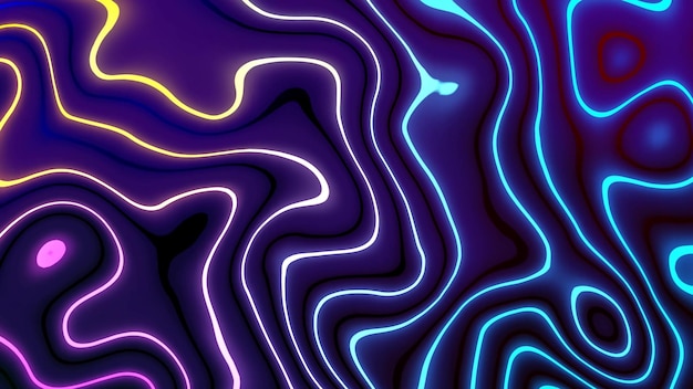 Abstract Liquid Curved Glossy Waves gradient background