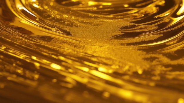 写真 抽象的な液体金色の背景