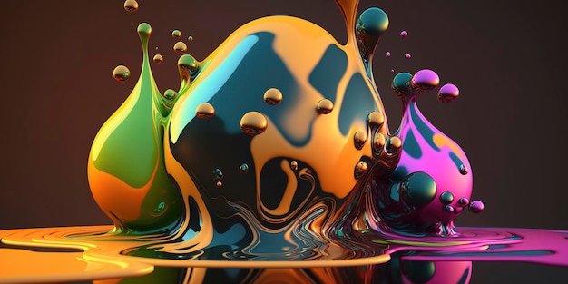 Abstract liquid vibrant colours very colourful ray tracing unity URP shaders