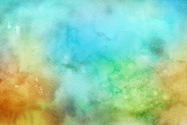 Abstract liquid watercolor background in pastel rainbow colors