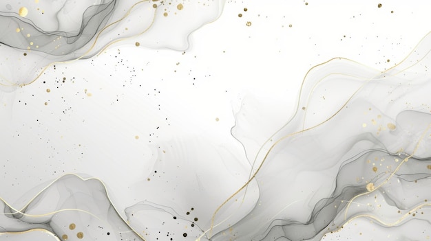 Photo abstract liquid watercolor background with golden lines