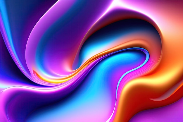 Abstract liquid wave background pastel spectrum 3d render