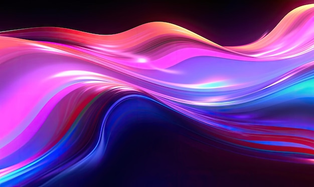 Abstract liquid wave wallpaper Creative holographic banner Created with generative AI tools