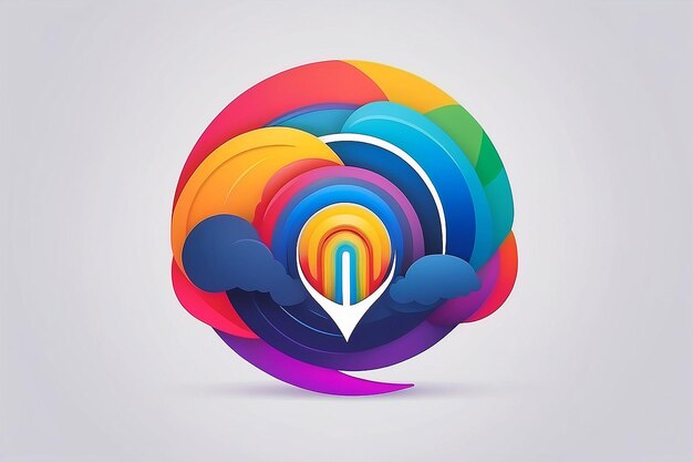 Abstract logo design with rainbow pride concept generate with ai