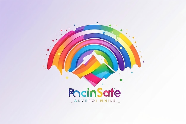 Abstract logo ontwerp met regenboog trots concept genereren met ai