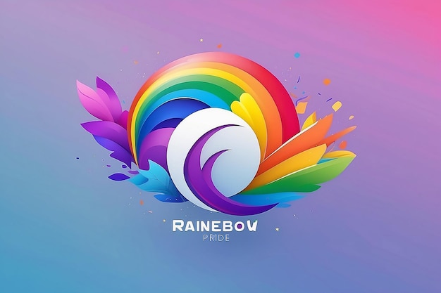 Abstract logo ontwerp met regenboog trots concept genereren met ai