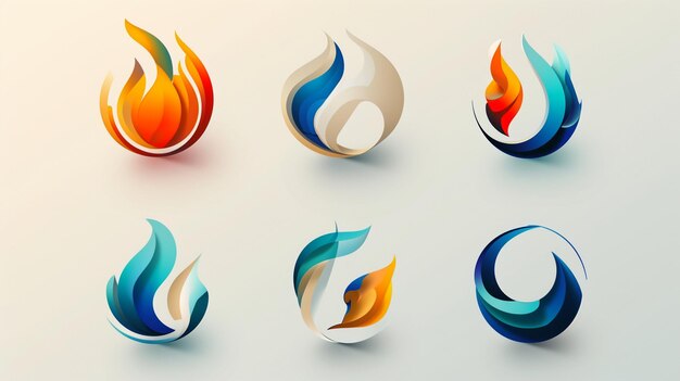 Abstract logo set gegenereerd door ai