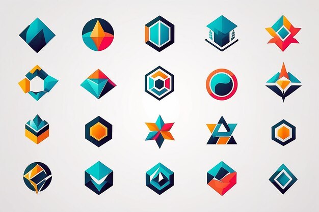 Коллекция абстрактных логотипов геометрический абстрактный логотип дизайн икон
