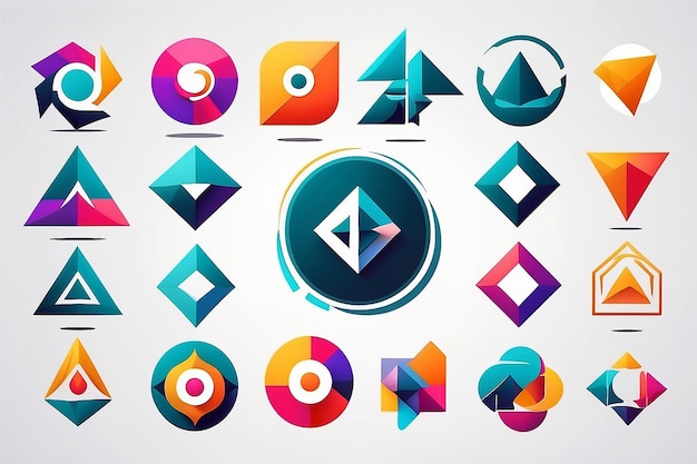 Abstract logos collection geometric abstract logos icon design