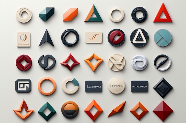 抽象的なロゴのメガ コレクション幾何学的な抽象