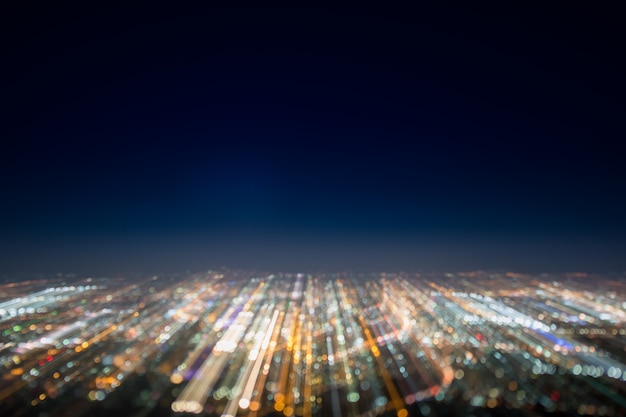 Abstract long exposure, experimental surreal photo, city and vehicle lights at night