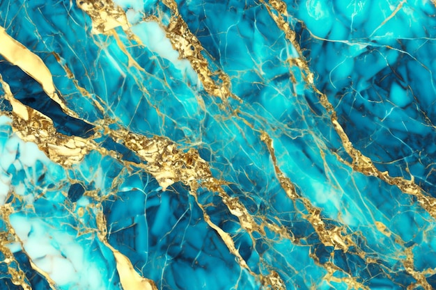 Abstract luxe marmeren ontwerp als achtergrond met blauwe en gouden digitale kunst marmeringstextuur