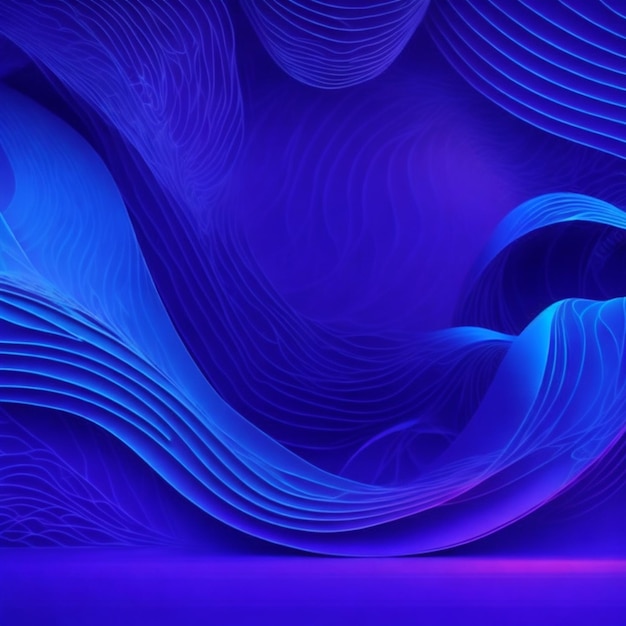 Abstract luxurious blue papercut wave motion background