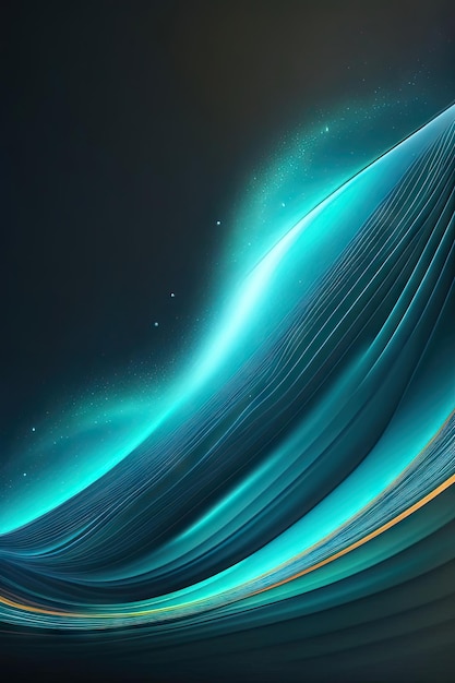 Abstract luxury aquamarine background with wave and particle modern abstract banner