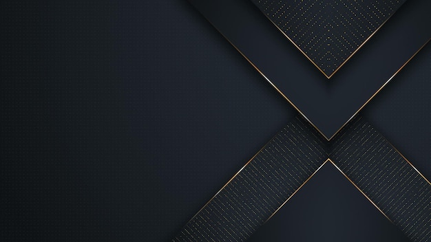 Abstract Luxury background polygonal pattern black and gold lines Seamless loop computer generated motion graphics Video 3840x2160