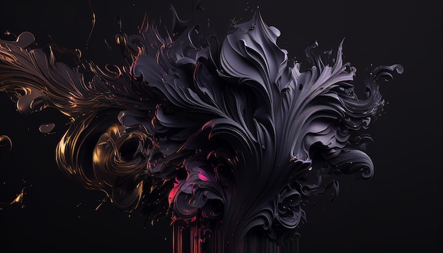 Abstract luxury black fluid splash background Generative AI