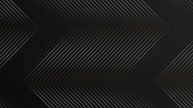 Abstract luxury black grey gradient backgrounds with golden metallic stripes Elegant horizontal banner Copy space Dark backdrop 3D