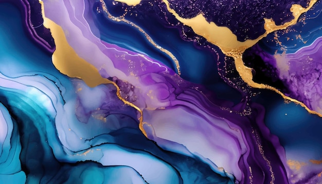 Abstract luxury fluid art painting in alcohol ink technique Imitation of marble stone cut and mixtu