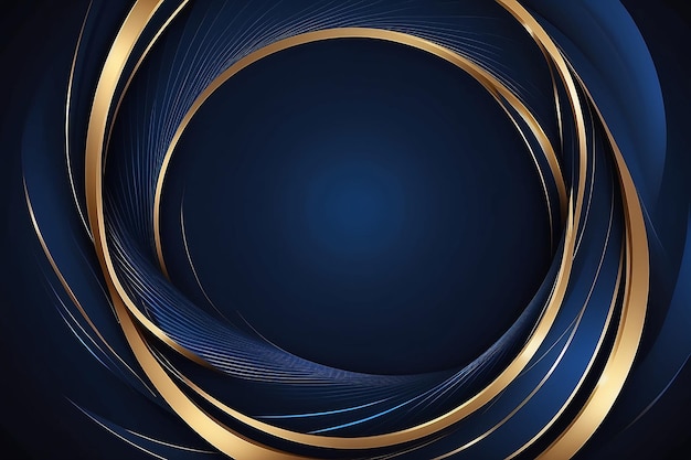 Photo abstract luxury glowing lines curved overlapping on dark blue background template premium award design vector illustration