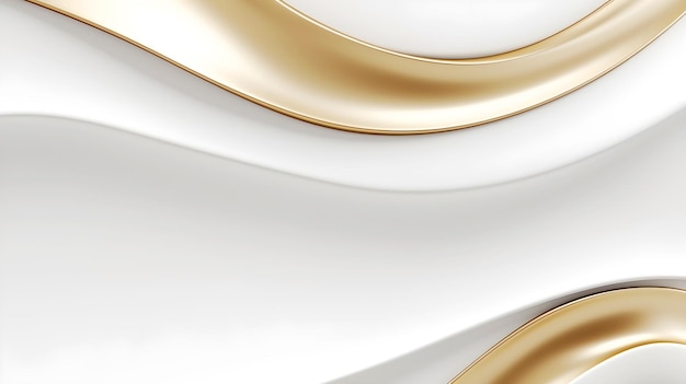 Foto abstract lusso oro e bianco colore curva banner sfondo generative ai