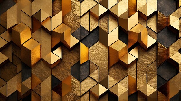 Abstract Luxury Golden Geometric Design