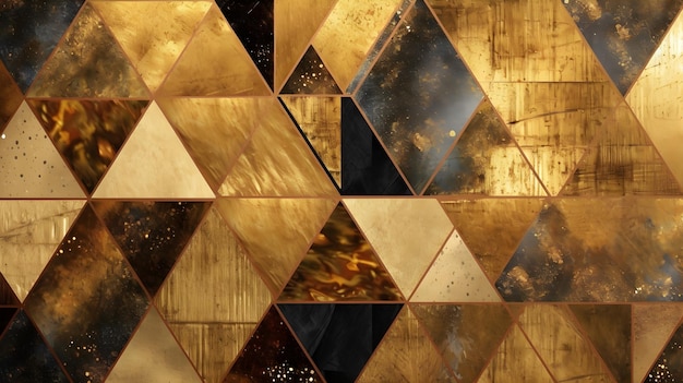 Abstract Luxury Golden Geometric Design