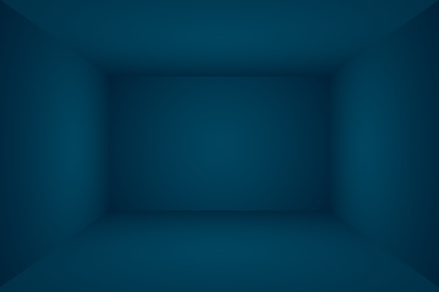 Abstract Luxury gradient Blue background. Smooth Dark blue with Black vignette Studio Banner. 3D Studio Room.