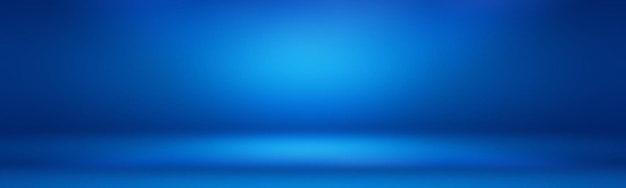 Photo abstract luxury gradient blue background smooth dark blue with black vignette studio banner