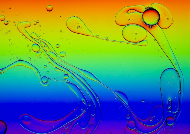 Abstract macro colorful background of oil and water