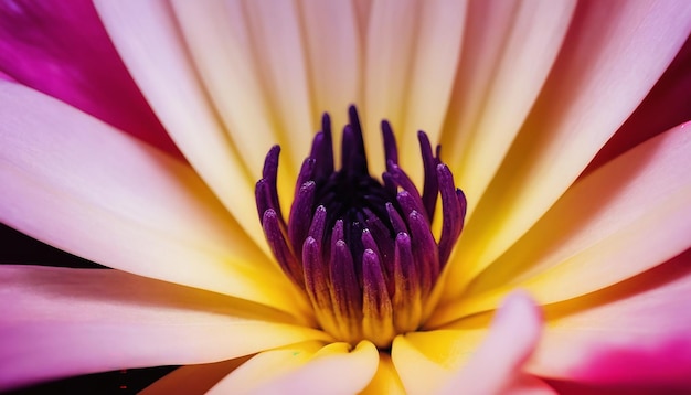 抽象的なマクロ写真 花の対照的な飽和色 ガザニアの花 永遠の美